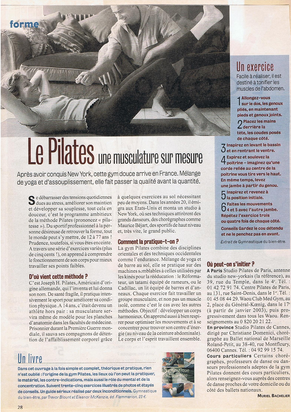 Presse & Santé - Le Pilates : une musculature sur mesure